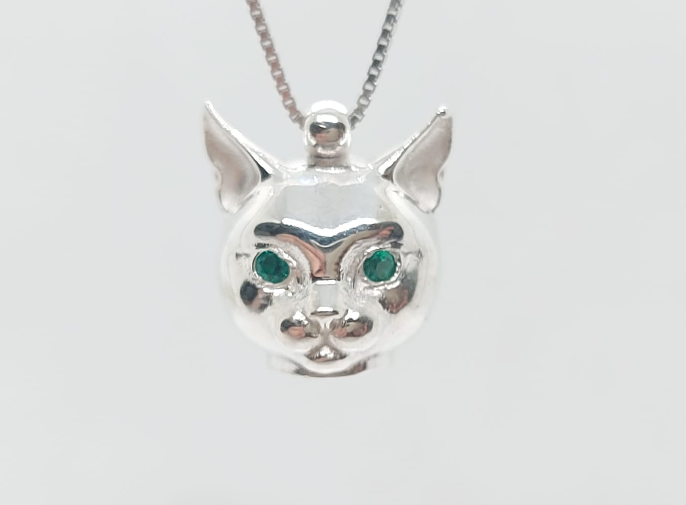 Stock ciondoli argento gatto con catenina nuovi