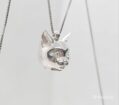 Stock ciondoli argento gatto con catenina nuovi