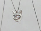 Stock ciondoli argento gatto con catenina nuovi