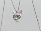 Stock ciondoli argento gatto con catenina nuovi
