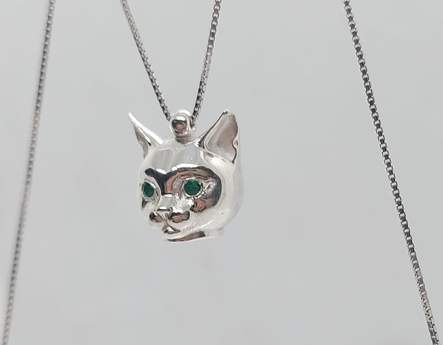 Stock ciondoli argento gatto con catenina nuovi